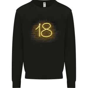 18th Birthday Neon Lights 18 Year Old Mens Sweatshirt Jumper