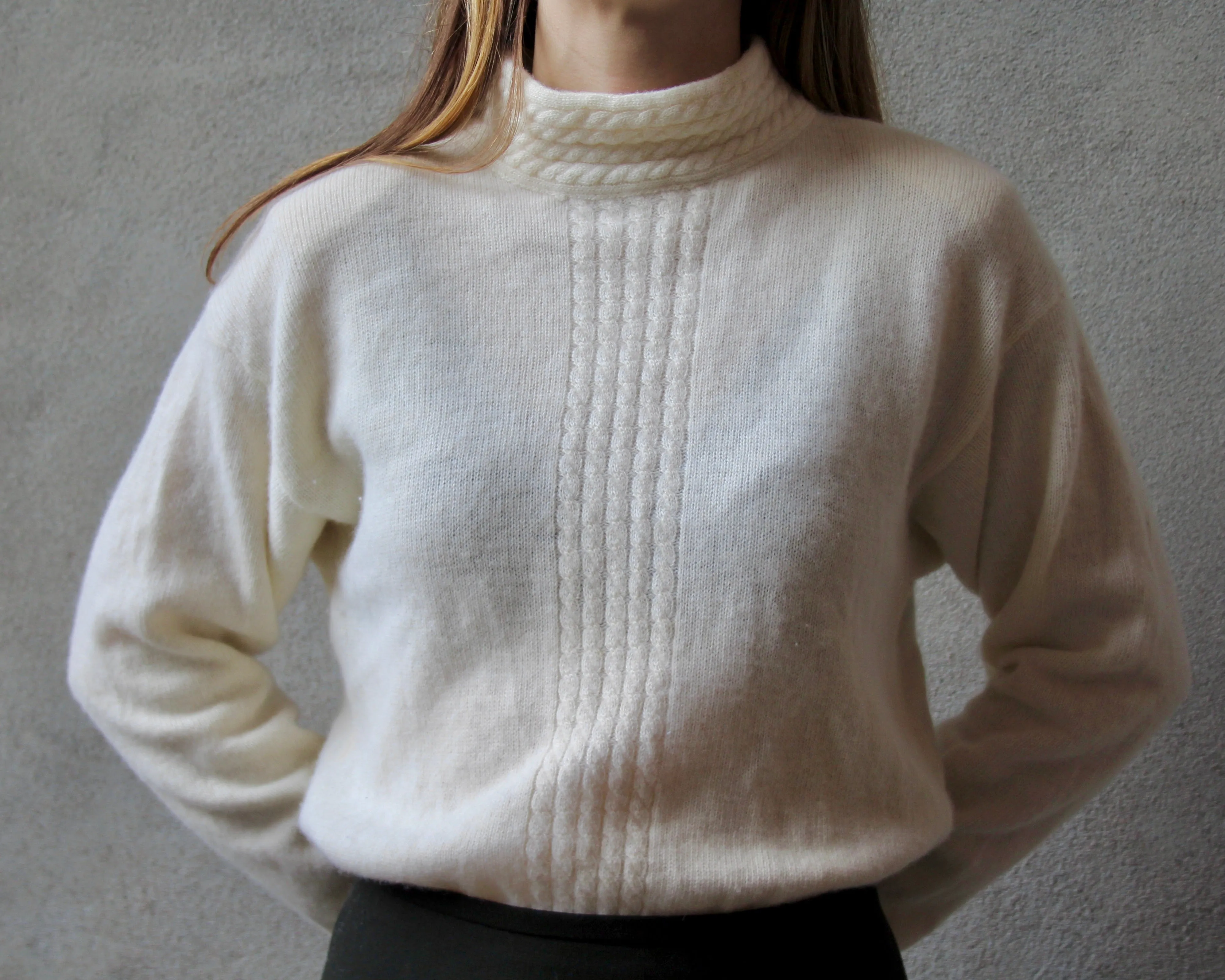80s Lambswool & Angora Knit Sweater M/L