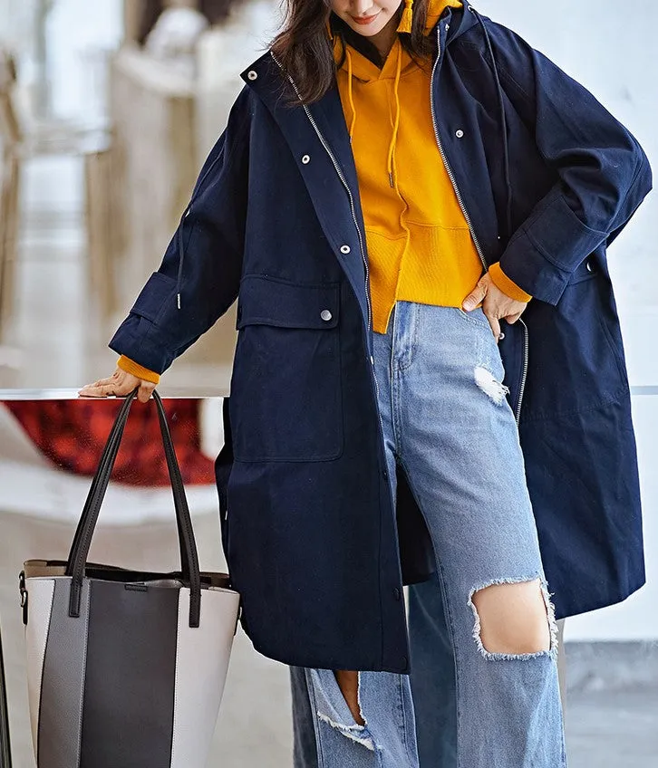 8GIRLS TALL OVERSIZED TRENCH COAT WITH BACK PRINT