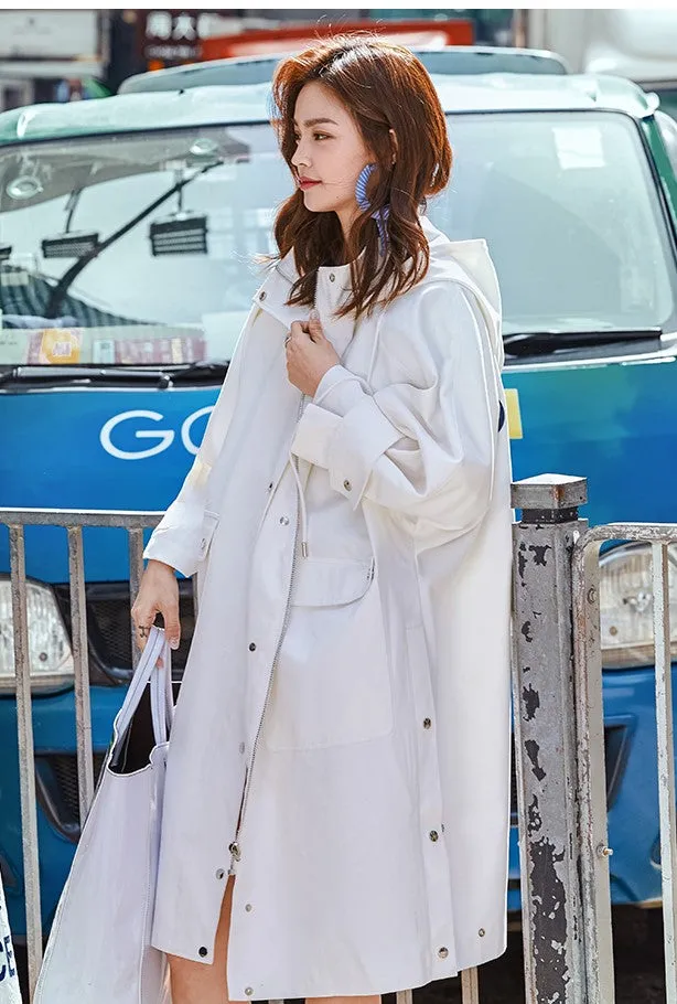 8GIRLS TALL OVERSIZED TRENCH COAT WITH BACK PRINT