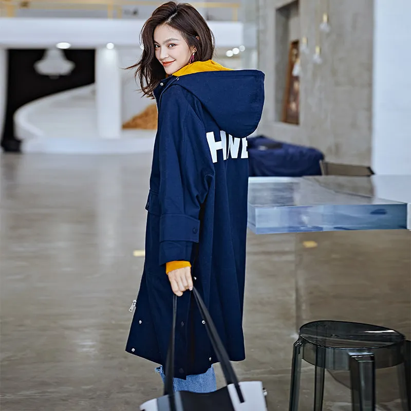 8GIRLS TALL OVERSIZED TRENCH COAT WITH BACK PRINT