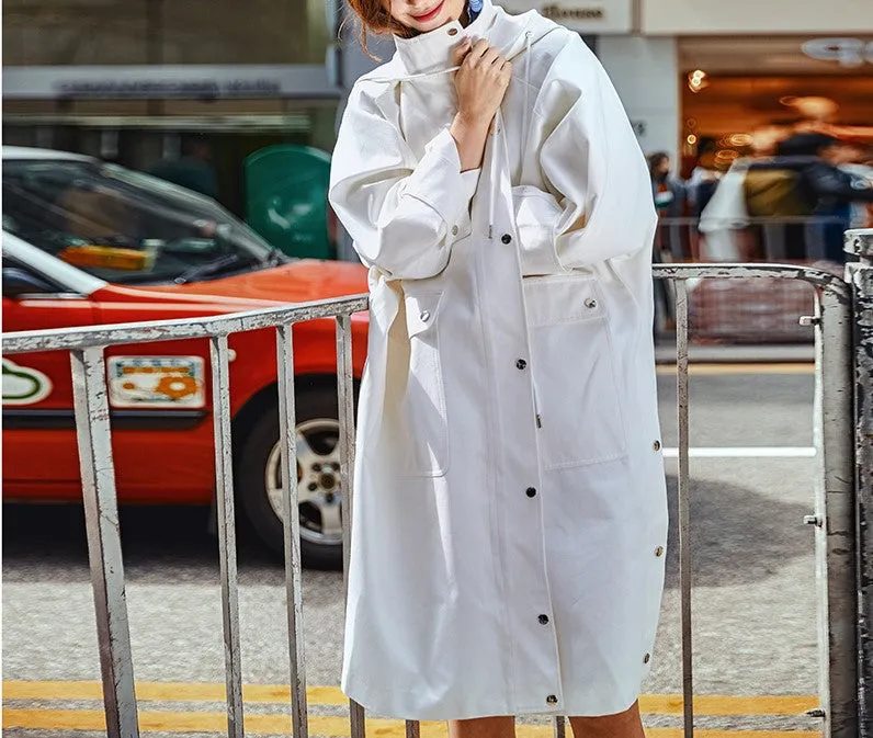 8GIRLS TALL OVERSIZED TRENCH COAT WITH BACK PRINT