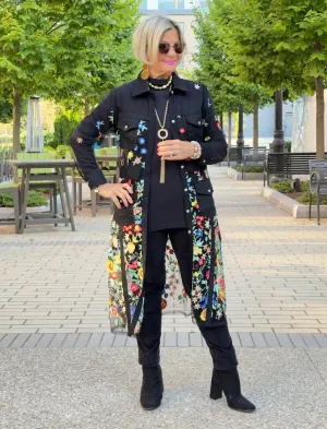 AFTERNOON AT THE GARDEN LACE BLACK DUSTER