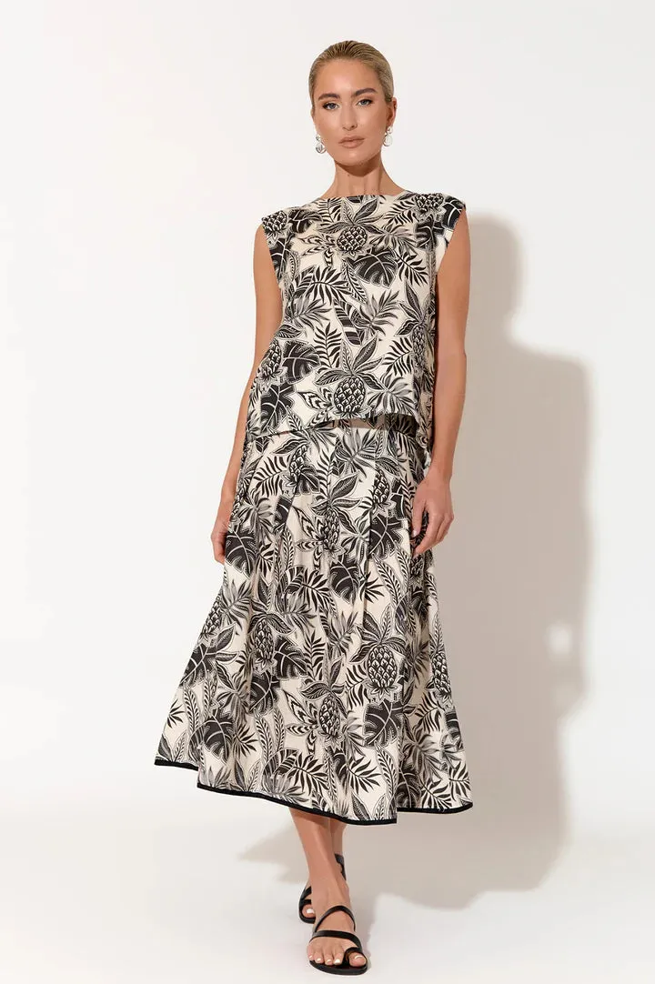 AJD1652 SABRINA TROPICS PLEAT SKIRT