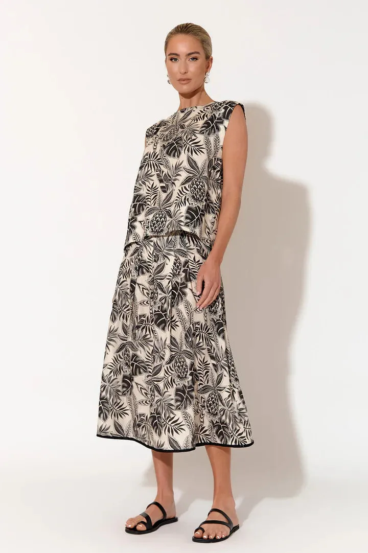 AJD1652 SABRINA TROPICS PLEAT SKIRT