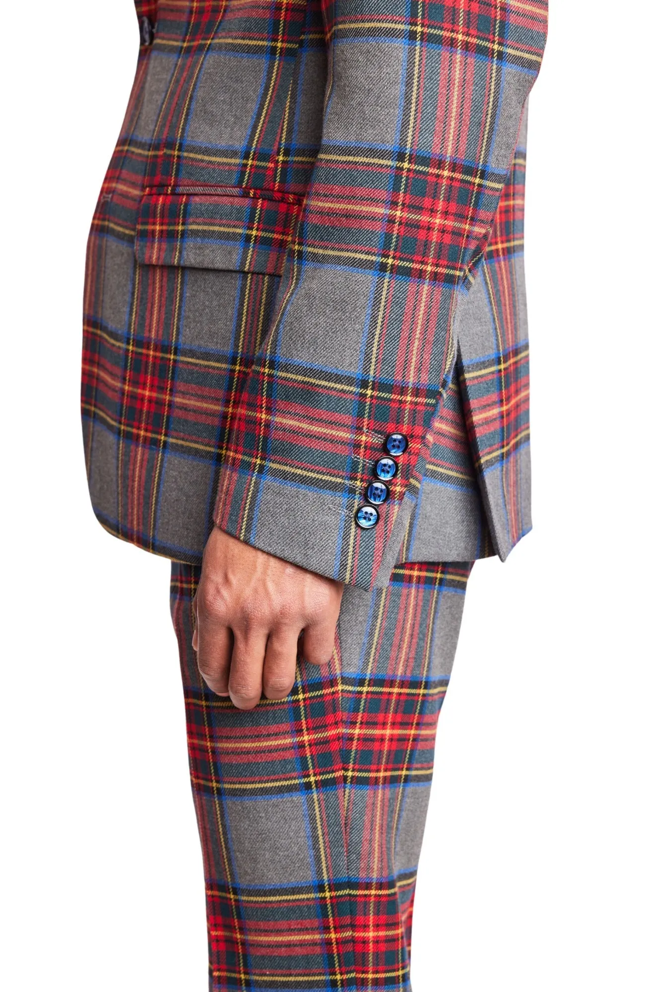 Ashton Peak Jacket - slim - Charcoal Red Royal Tartan