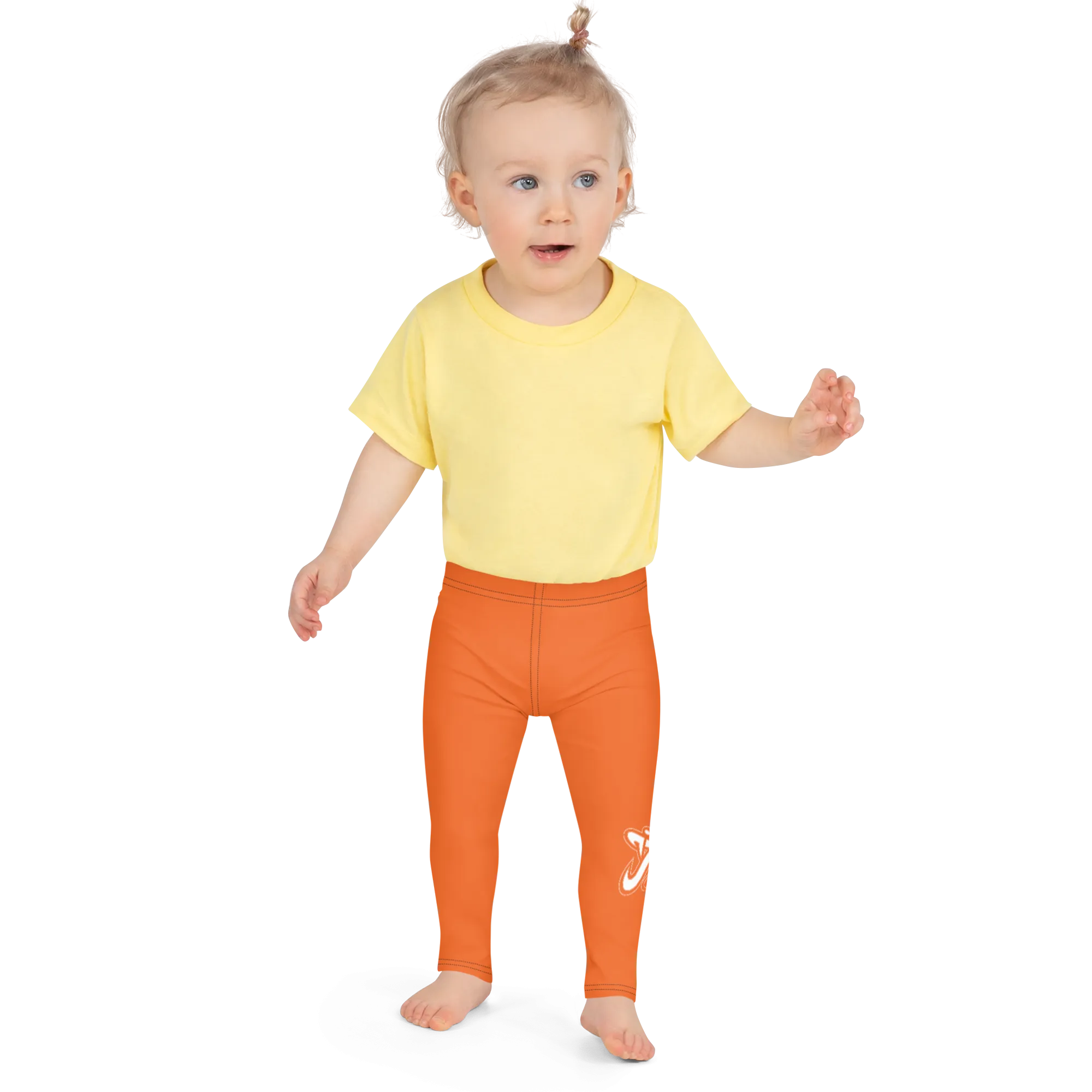 Athletic Apparatus Orange White logo V3 Kid's Leggings