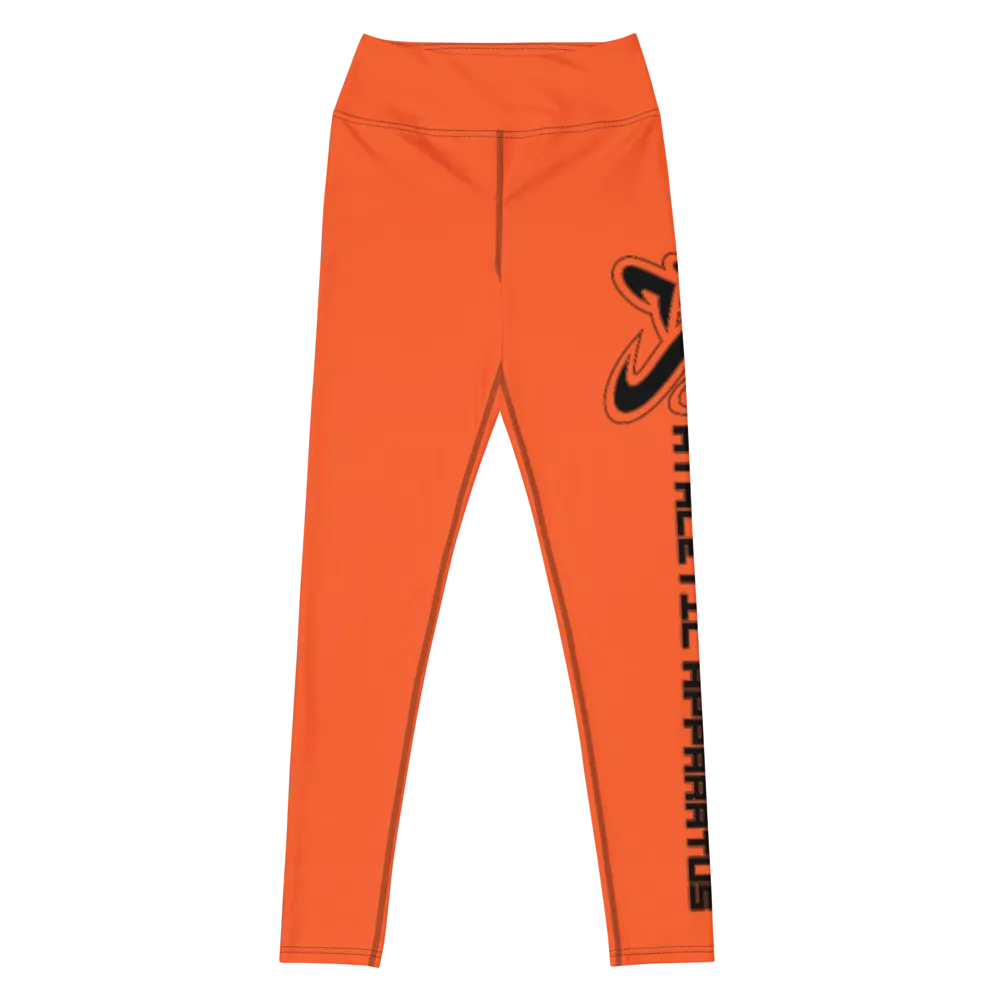 Athletic Apparatus Outrageous Orange Black logo Yoga Leggings
