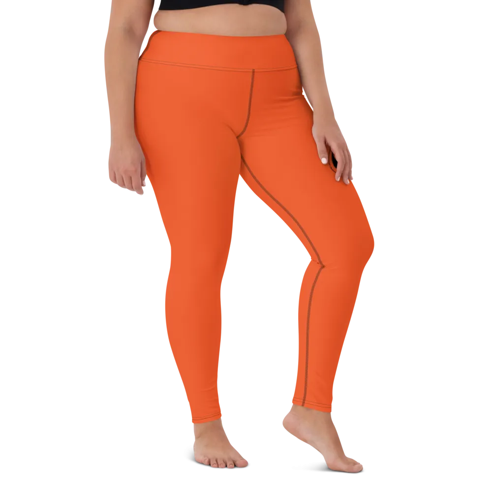 Athletic Apparatus Outrageous Orange Black logo Yoga Leggings