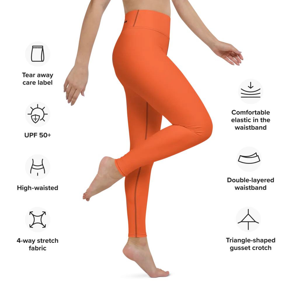 Athletic Apparatus Outrageous Orange Black logo Yoga Leggings