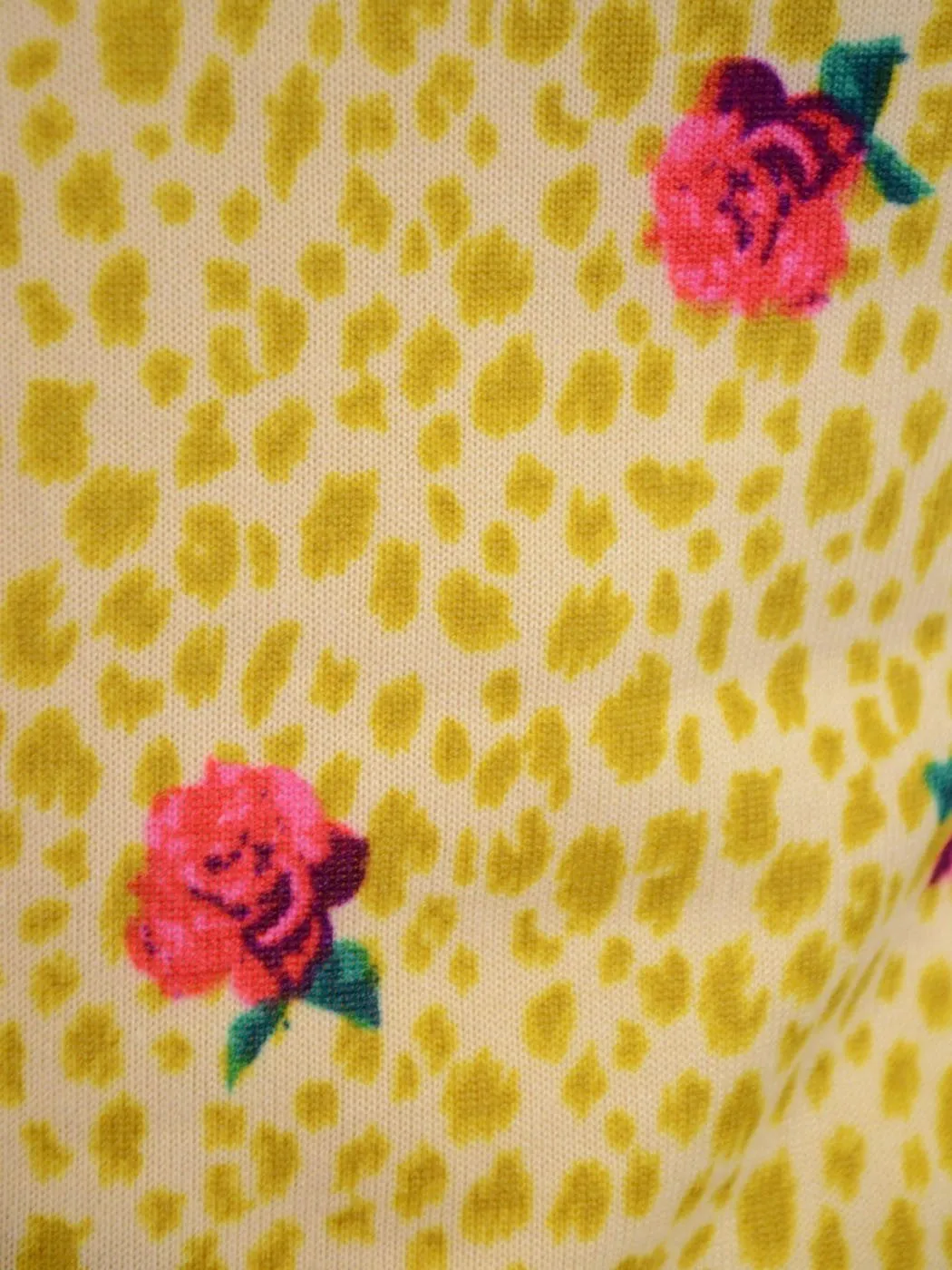 Audrey 3 1 Vintage Inspired Red Rose Animal Print Knit 3/4 Length Tank Dress