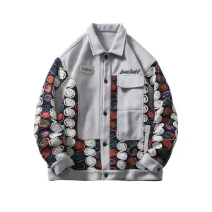 AYWSTER RAINBOW WOOLEN TRENCH RETRO CASUAL UNISEX JACKET