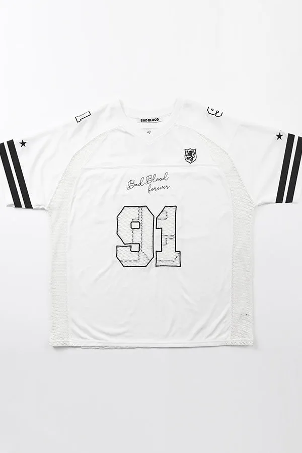 Badblood Crochet 91 Football Jersey Large Fit White