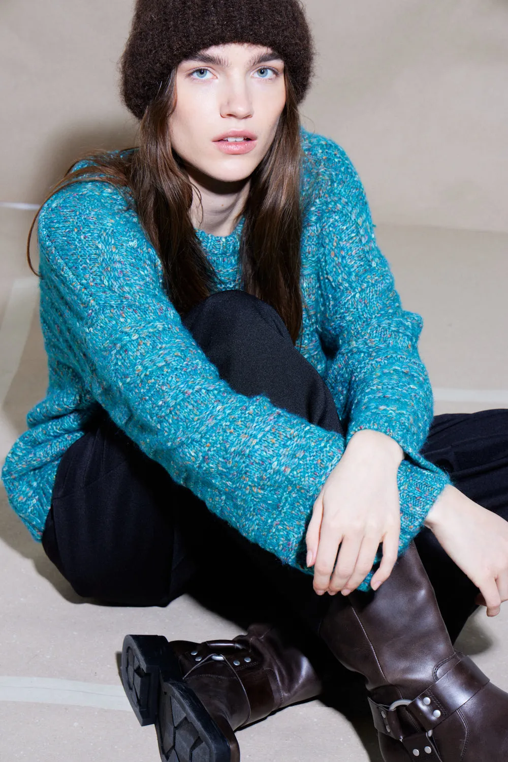 Balas Green-Blue Knit Jumper