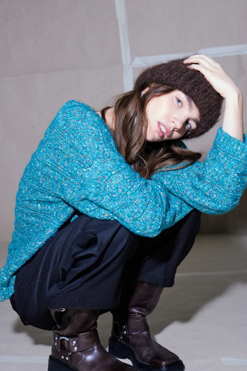 Balas Green-Blue Knit Jumper