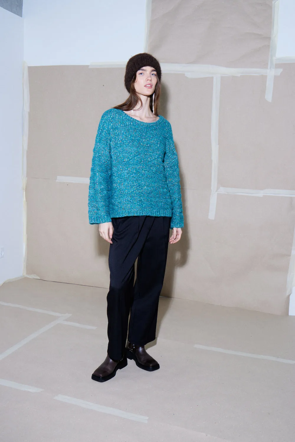 Balas Green-Blue Knit Jumper
