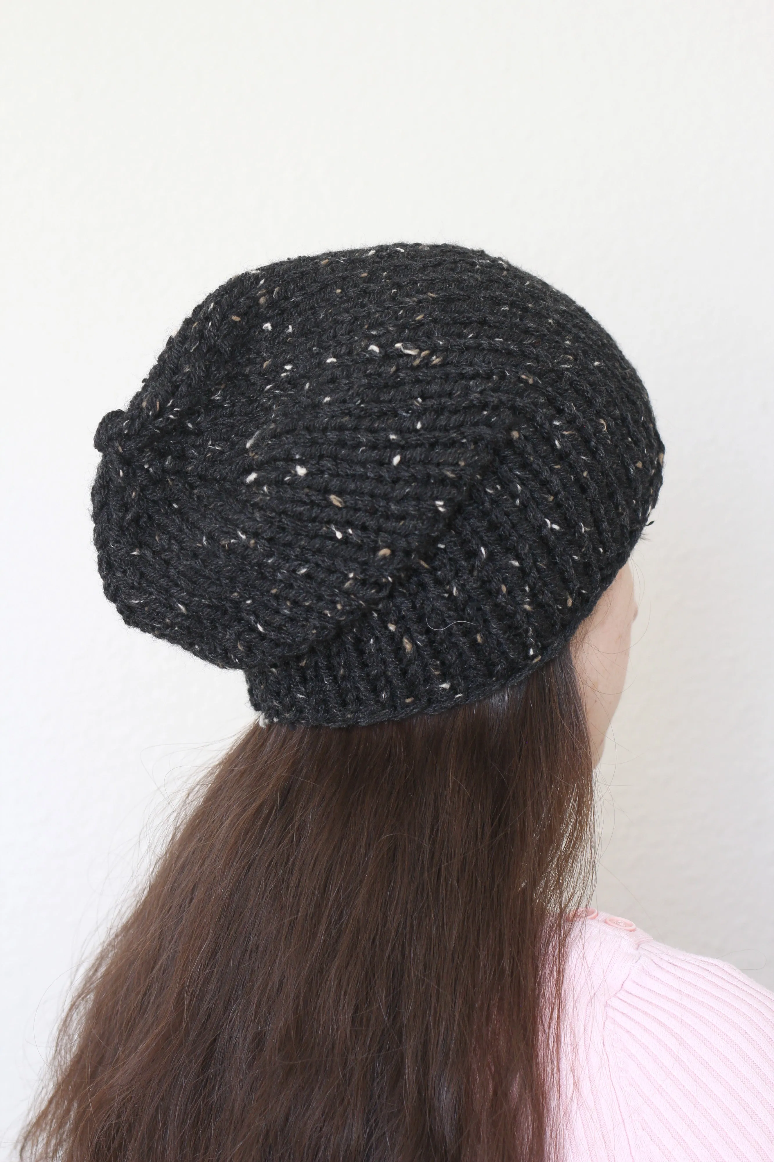 Beanie hat, knit hat, slouchy hat, knit beanie in dark teal color