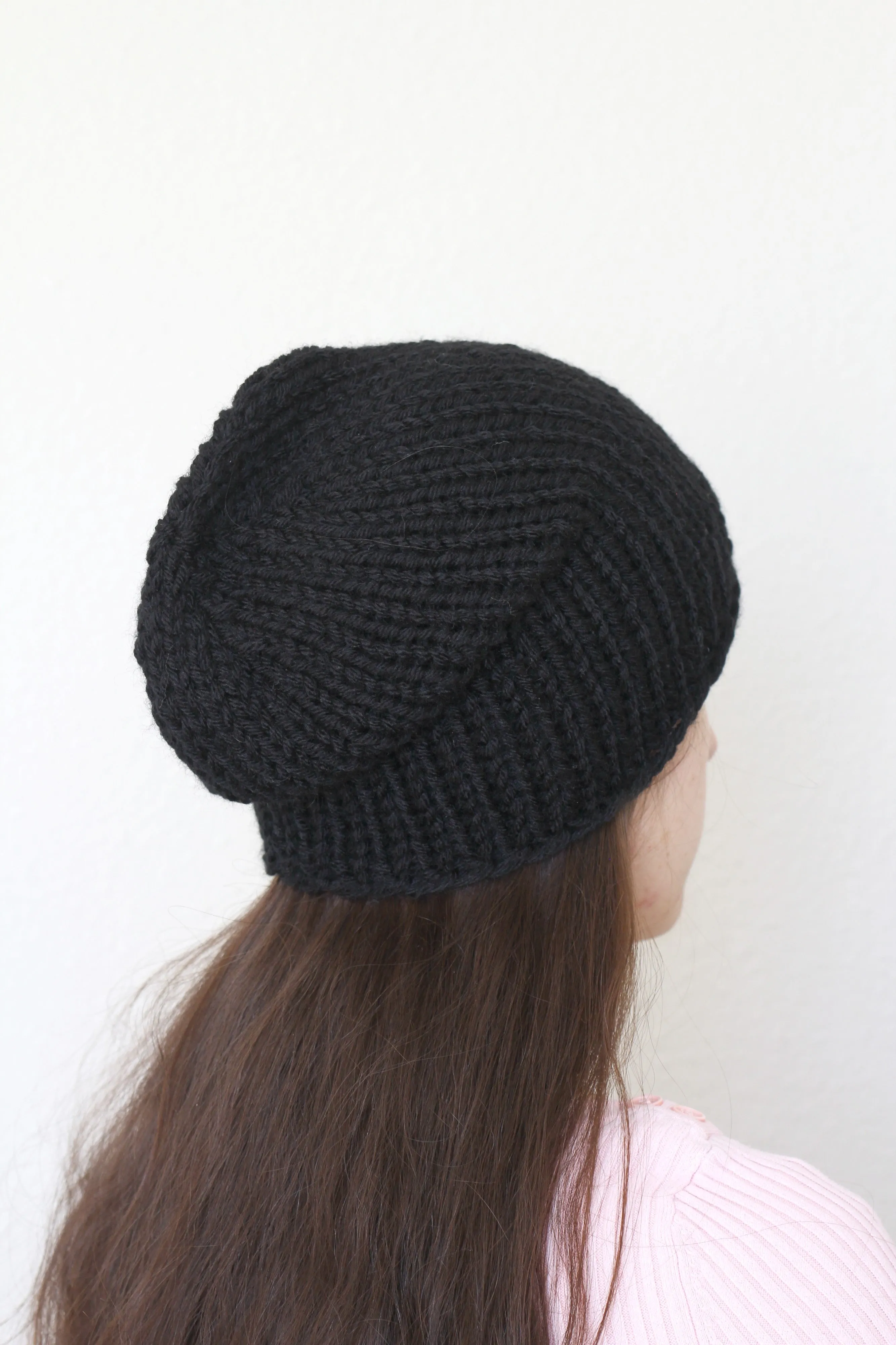 Beanie hat, knit hat, slouchy hat, knit beanie in dark teal color