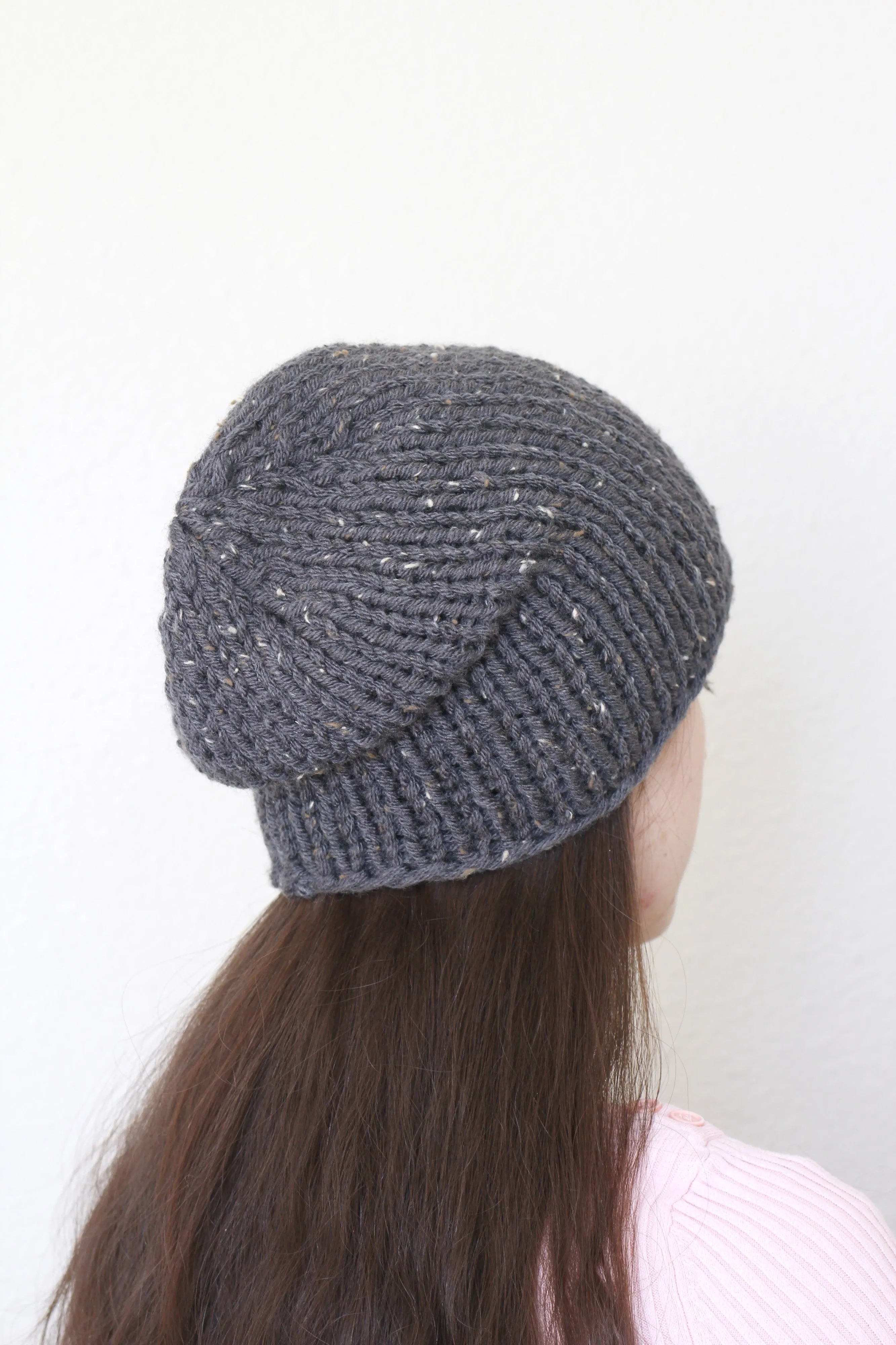 Beanie hat, knit hat, slouchy hat, knit beanie in dark teal color