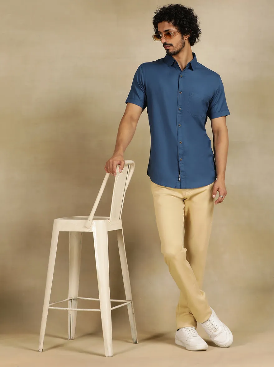 Beige Dobby Slim Fit Jeans | JadeBlue