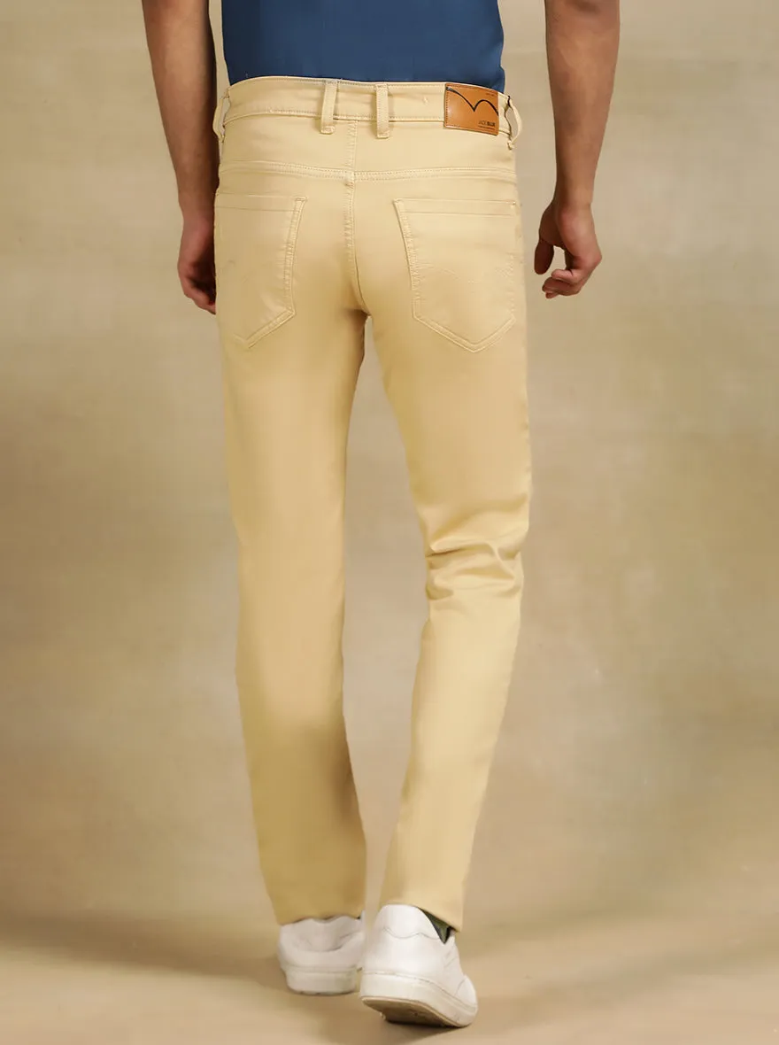 Beige Dobby Slim Fit Jeans | JadeBlue