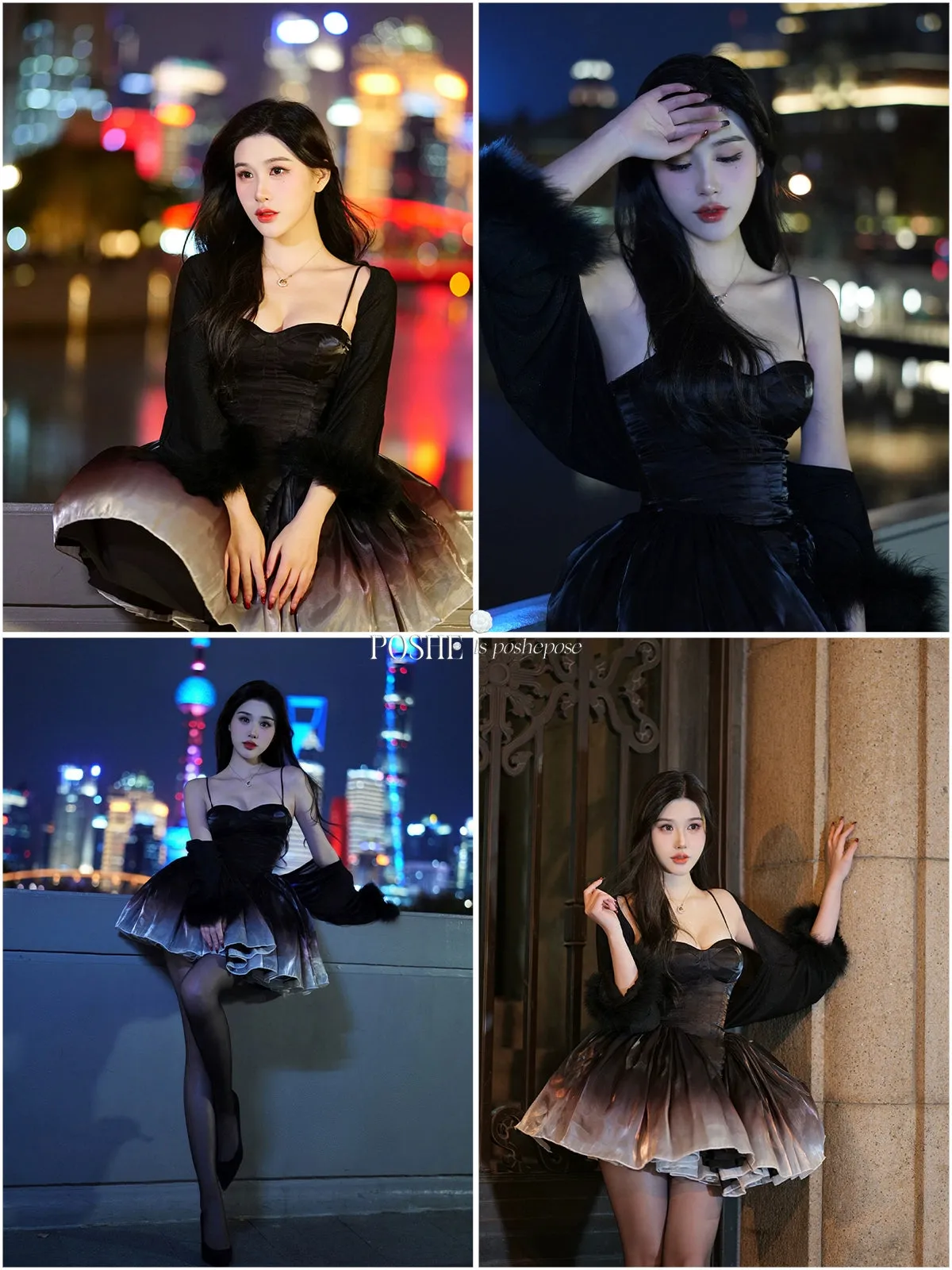 (BFM)POSHEPOSE~Black Swan~High-End Elegant Lolita Princess Dress