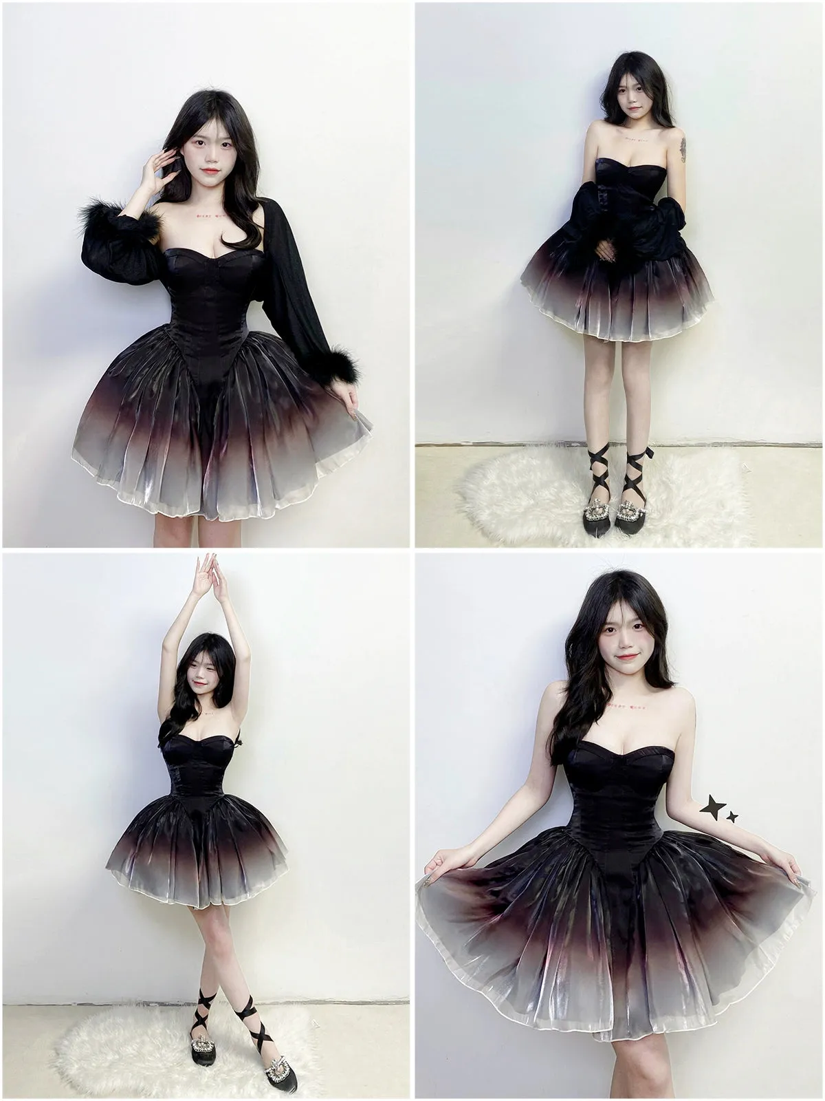 (BFM)POSHEPOSE~Black Swan~High-End Elegant Lolita Princess Dress
