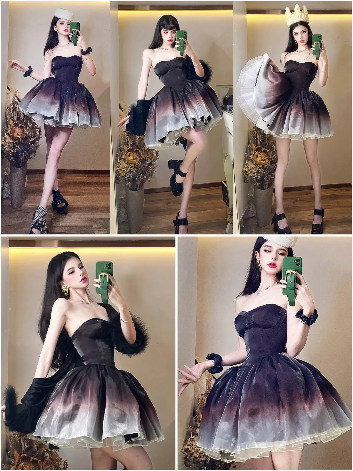 (BFM)POSHEPOSE~Black Swan~High-End Elegant Lolita Princess Dress