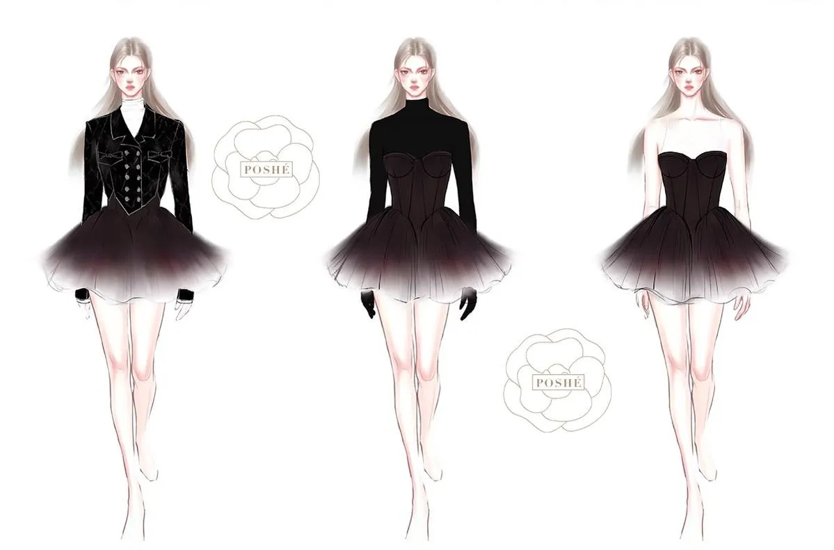 (BFM)POSHEPOSE~Black Swan~High-End Elegant Lolita Princess Dress