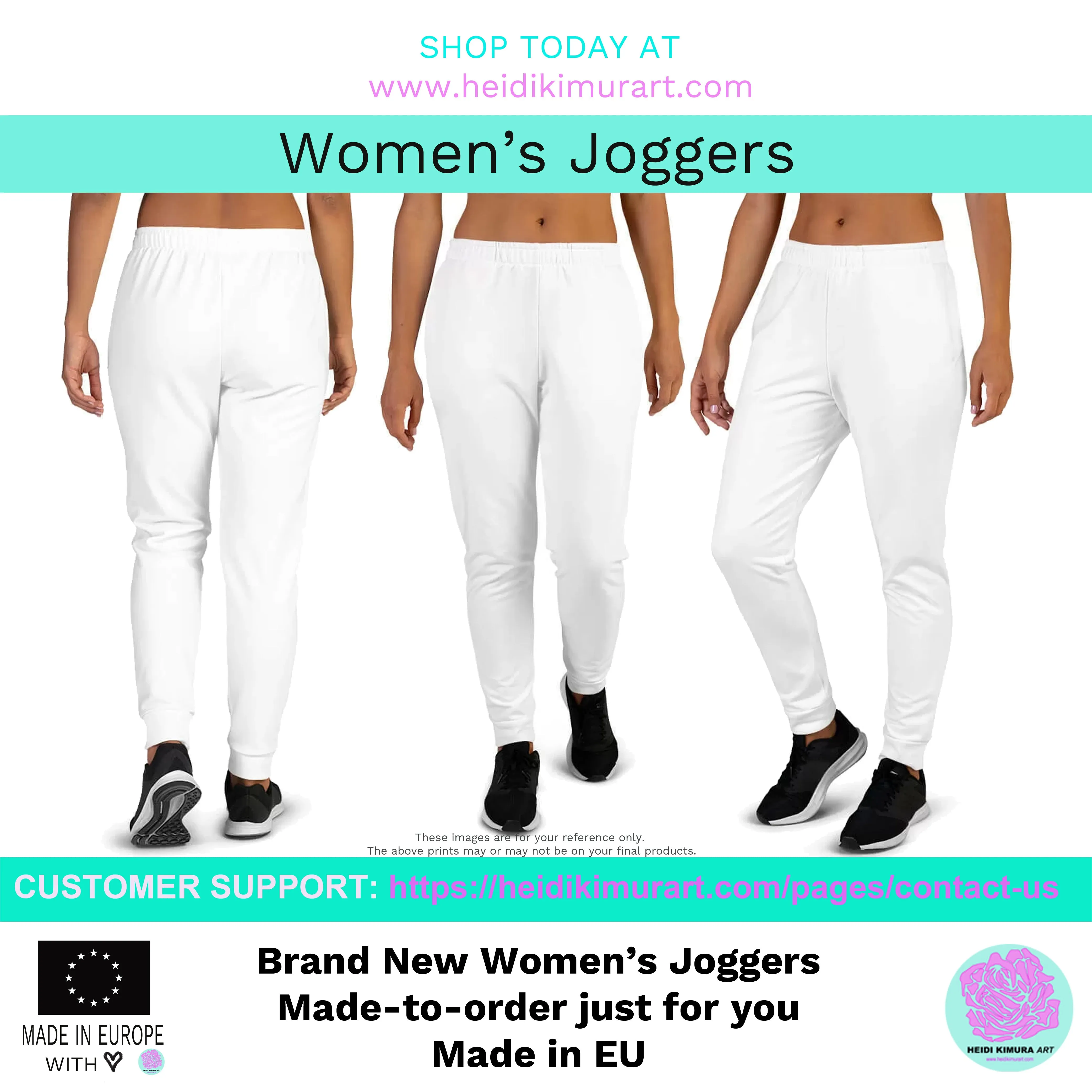 Black Leopard Women's Joggers, Animal Print Designer Ladies' Sweatpants-Made in EU/MX