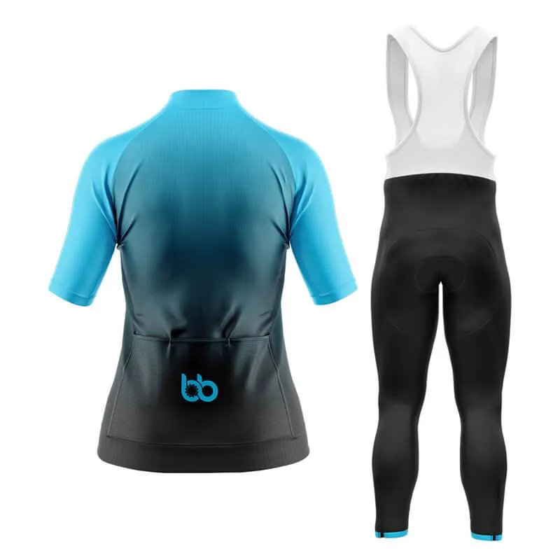 Black to Cyan Aero Cycling Kit