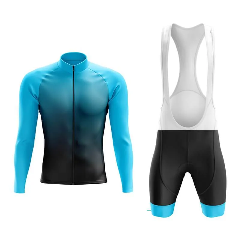 Black to Cyan Aero Cycling Kit