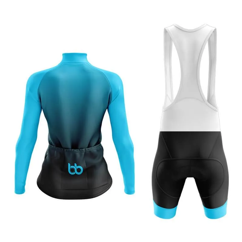 Black to Cyan Aero Cycling Kit