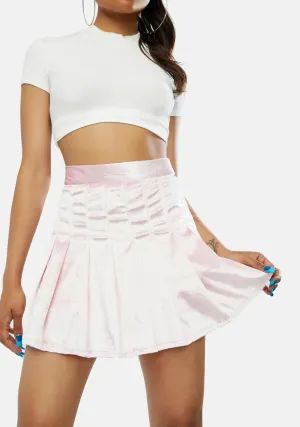 Blush Center Of Attention Velvet Skirt