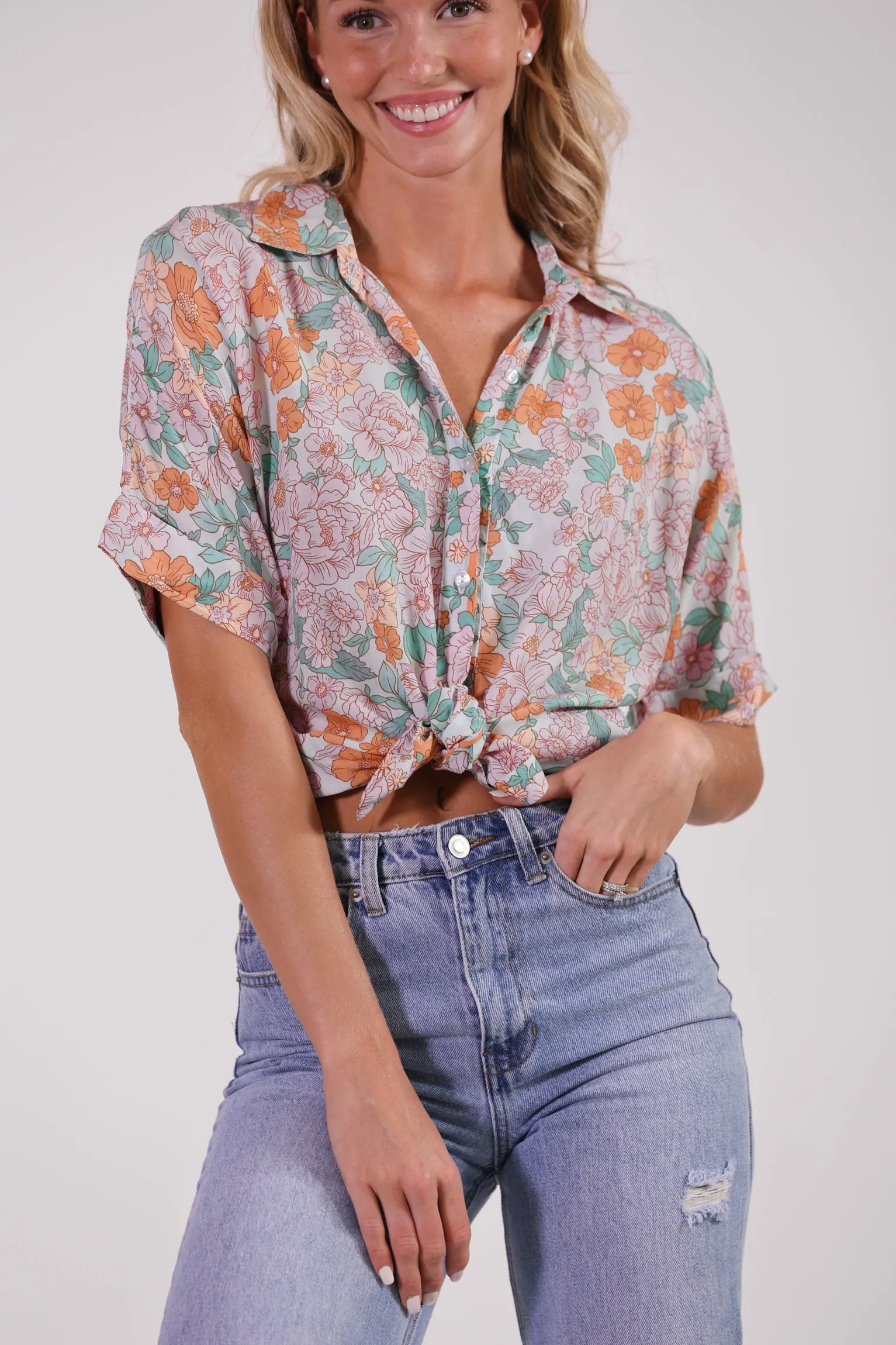 Bobbi Blouse in Seaglass