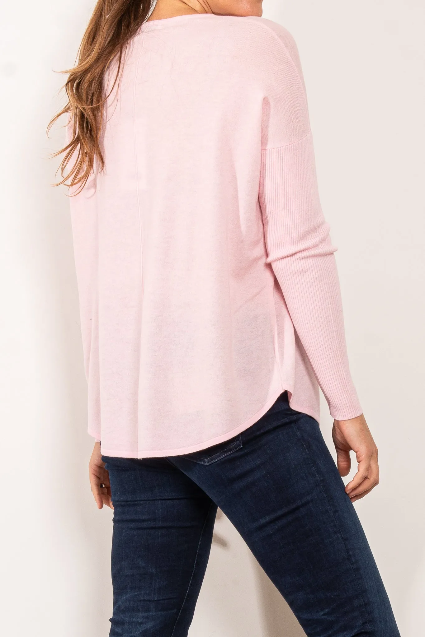 Bridge & Lord Curved Hem Crew Neck Jumper
