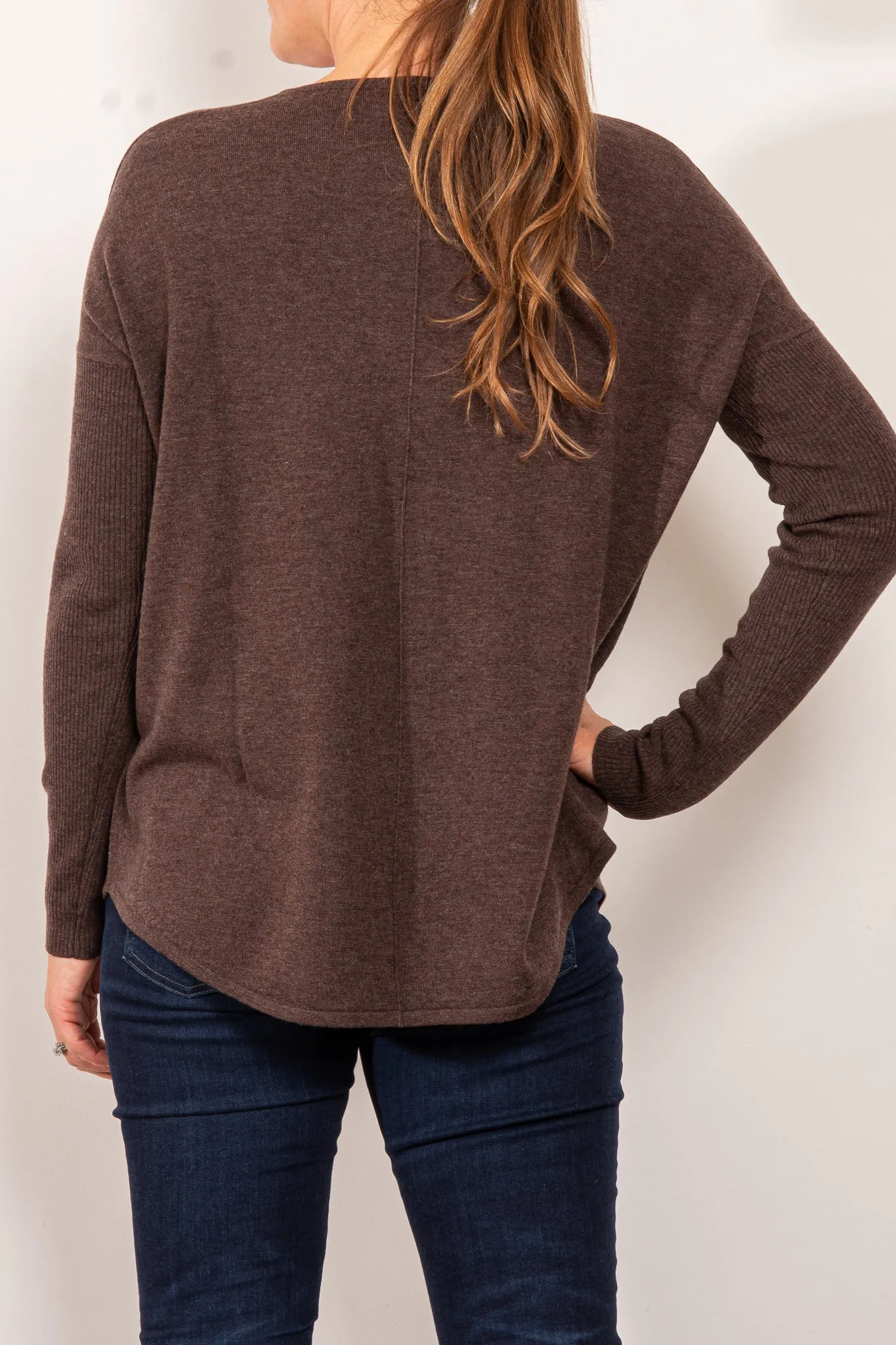 Bridge & Lord Curved Hem Crew Neck Jumper