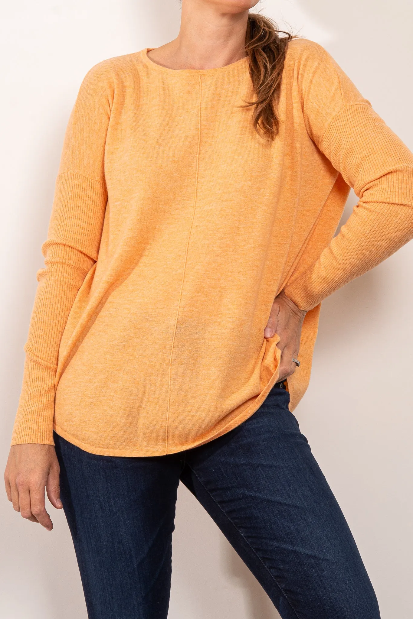 Bridge & Lord Curved Hem Crew Neck Jumper