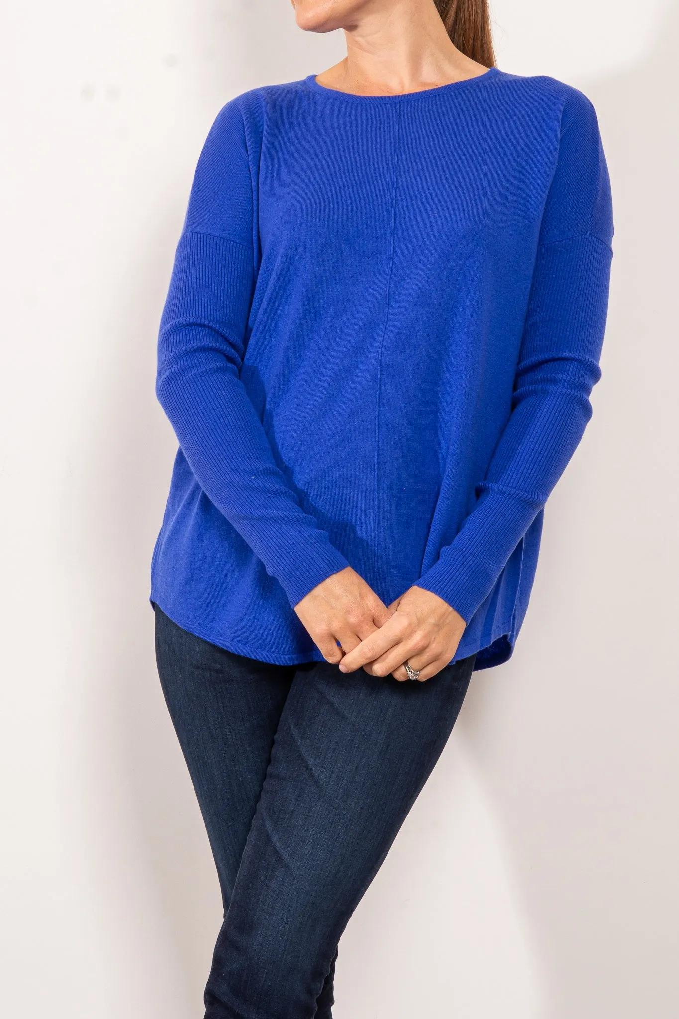 Bridge & Lord Curved Hem Crew Neck Jumper