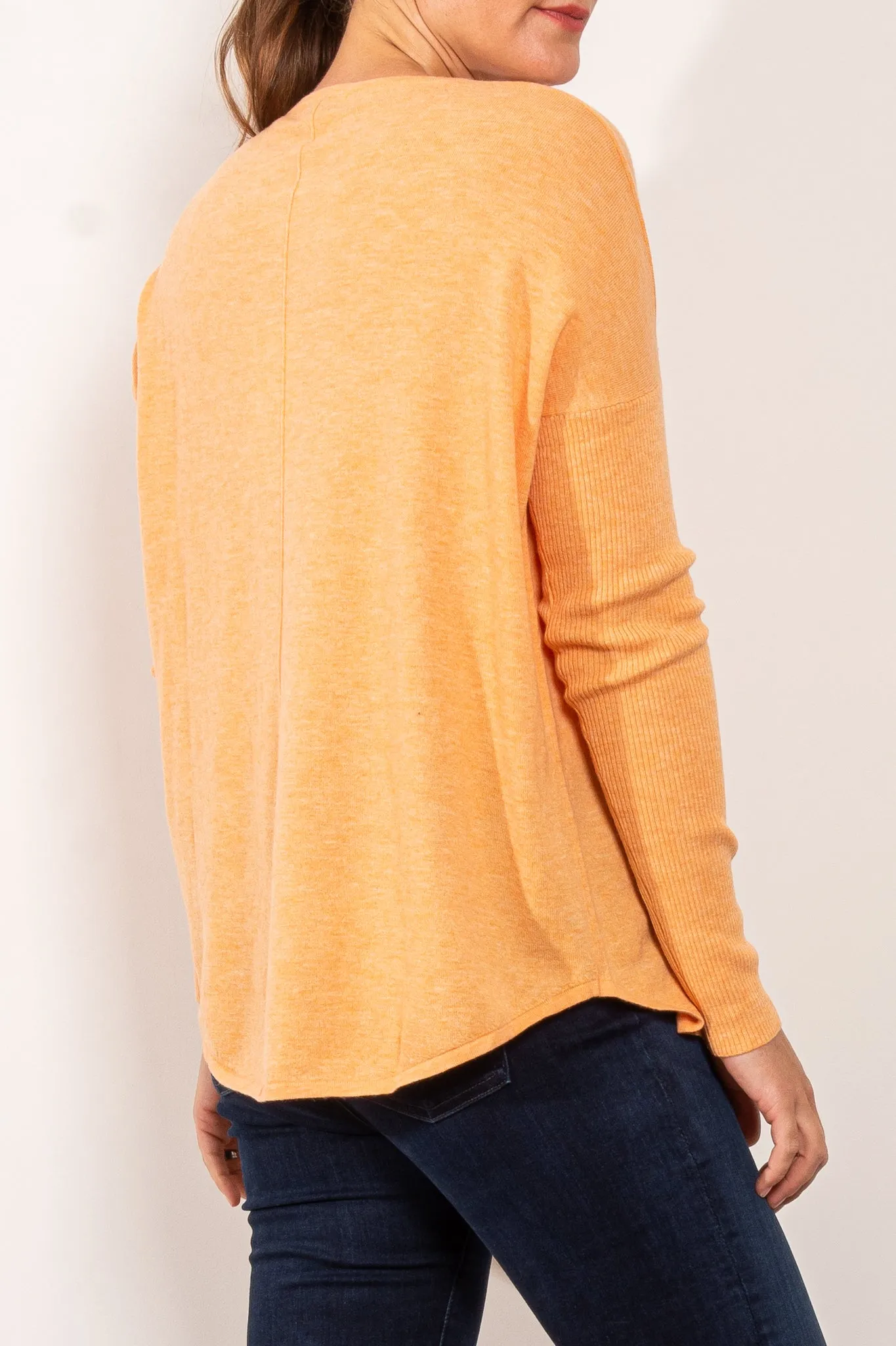 Bridge & Lord Curved Hem Crew Neck Jumper