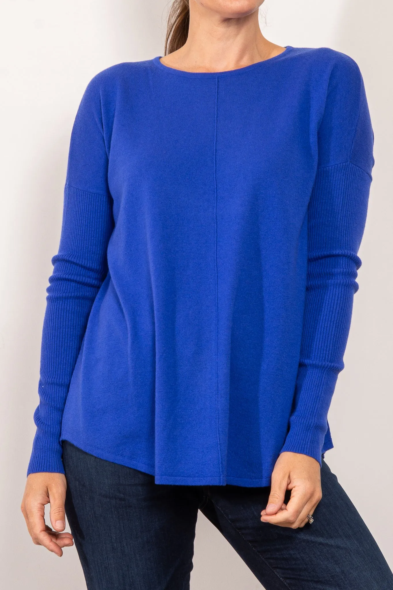 Bridge & Lord Curved Hem Crew Neck Jumper