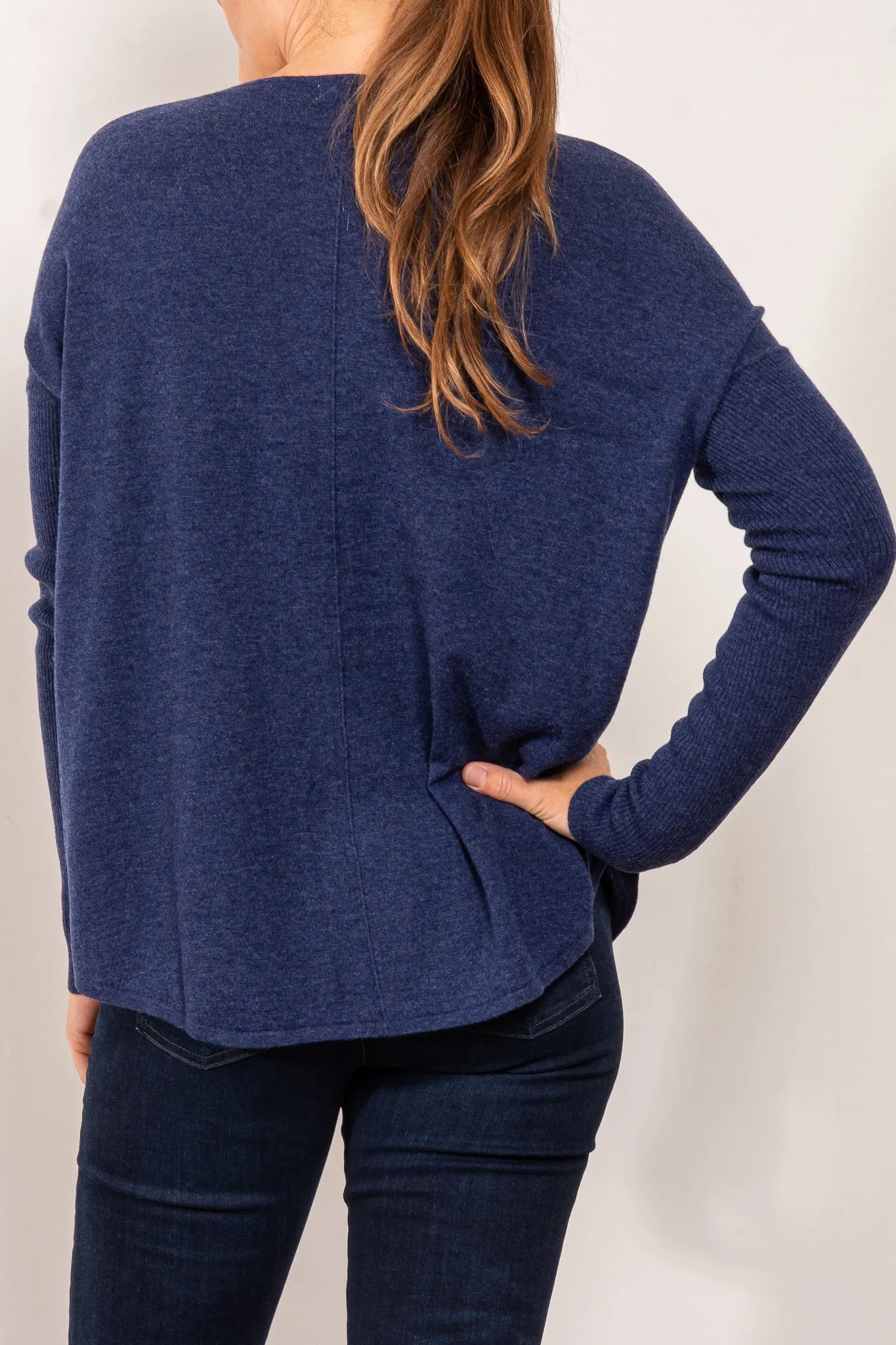 Bridge & Lord Curved Hem Crew Neck Jumper