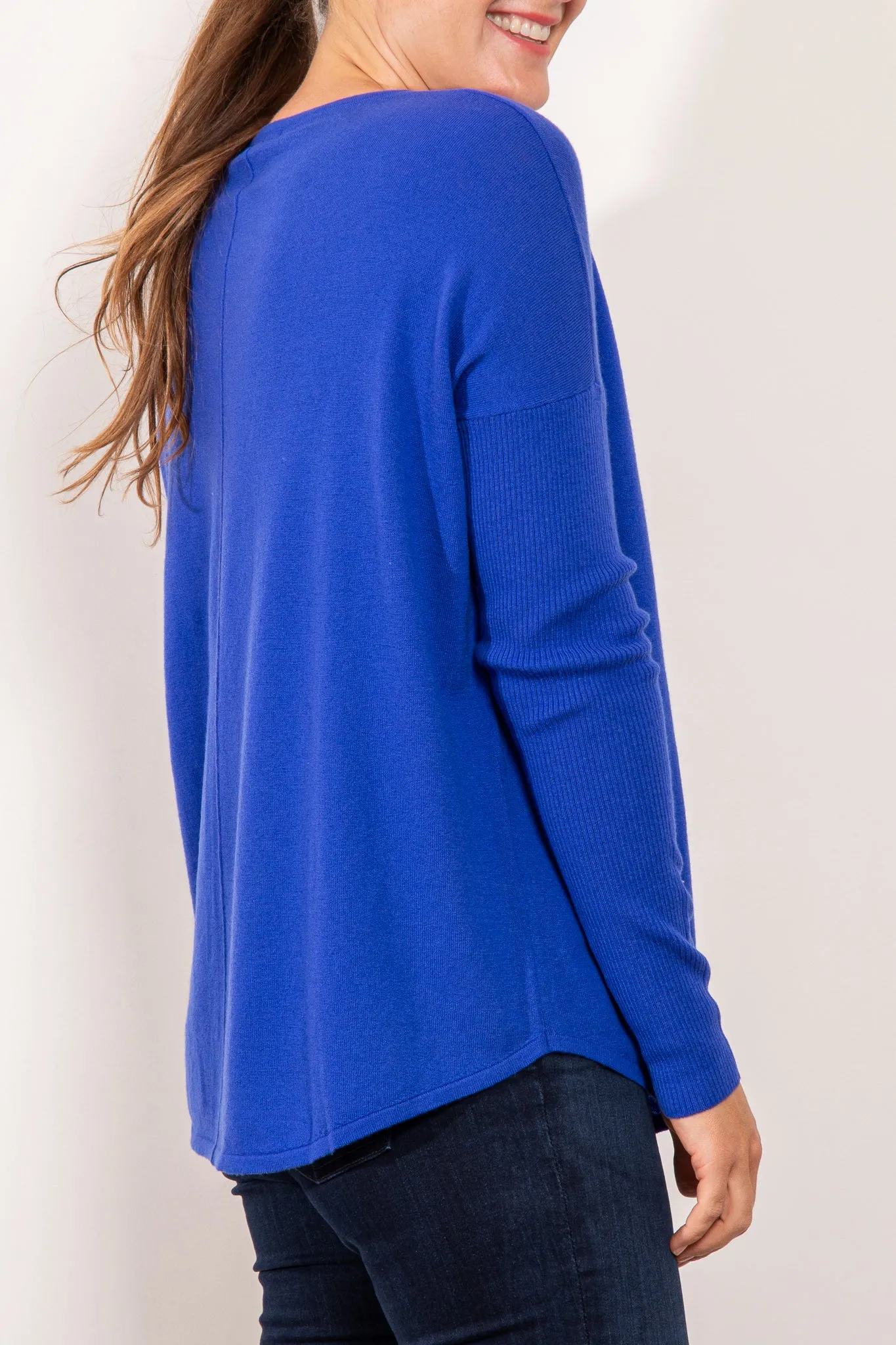 Bridge & Lord Curved Hem Crew Neck Jumper