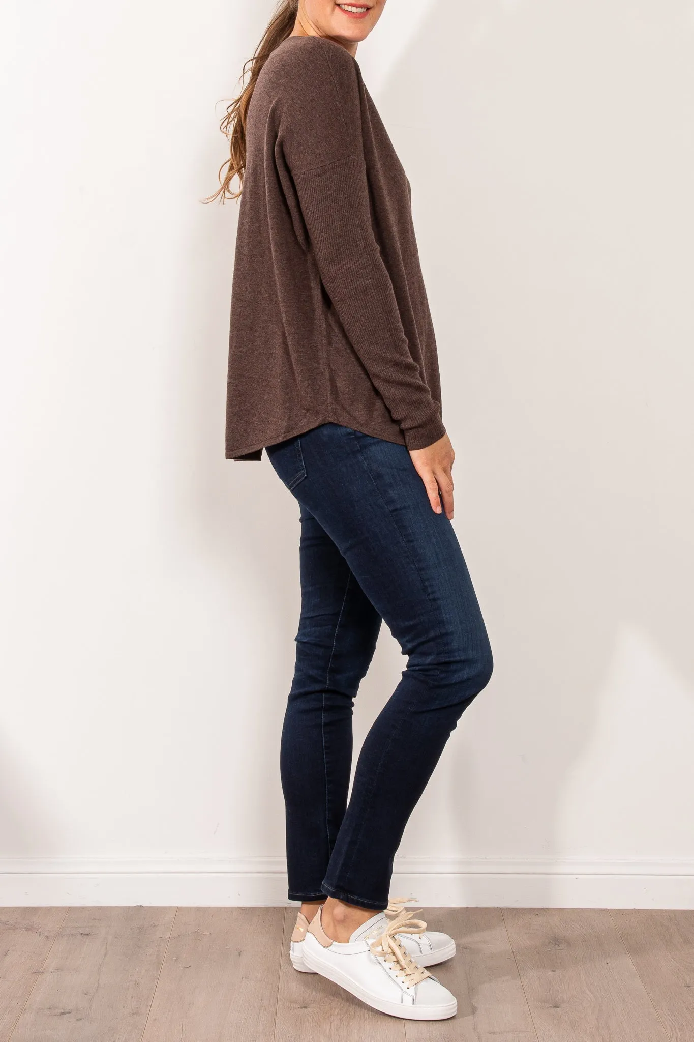 Bridge & Lord Curved Hem Crew Neck Jumper