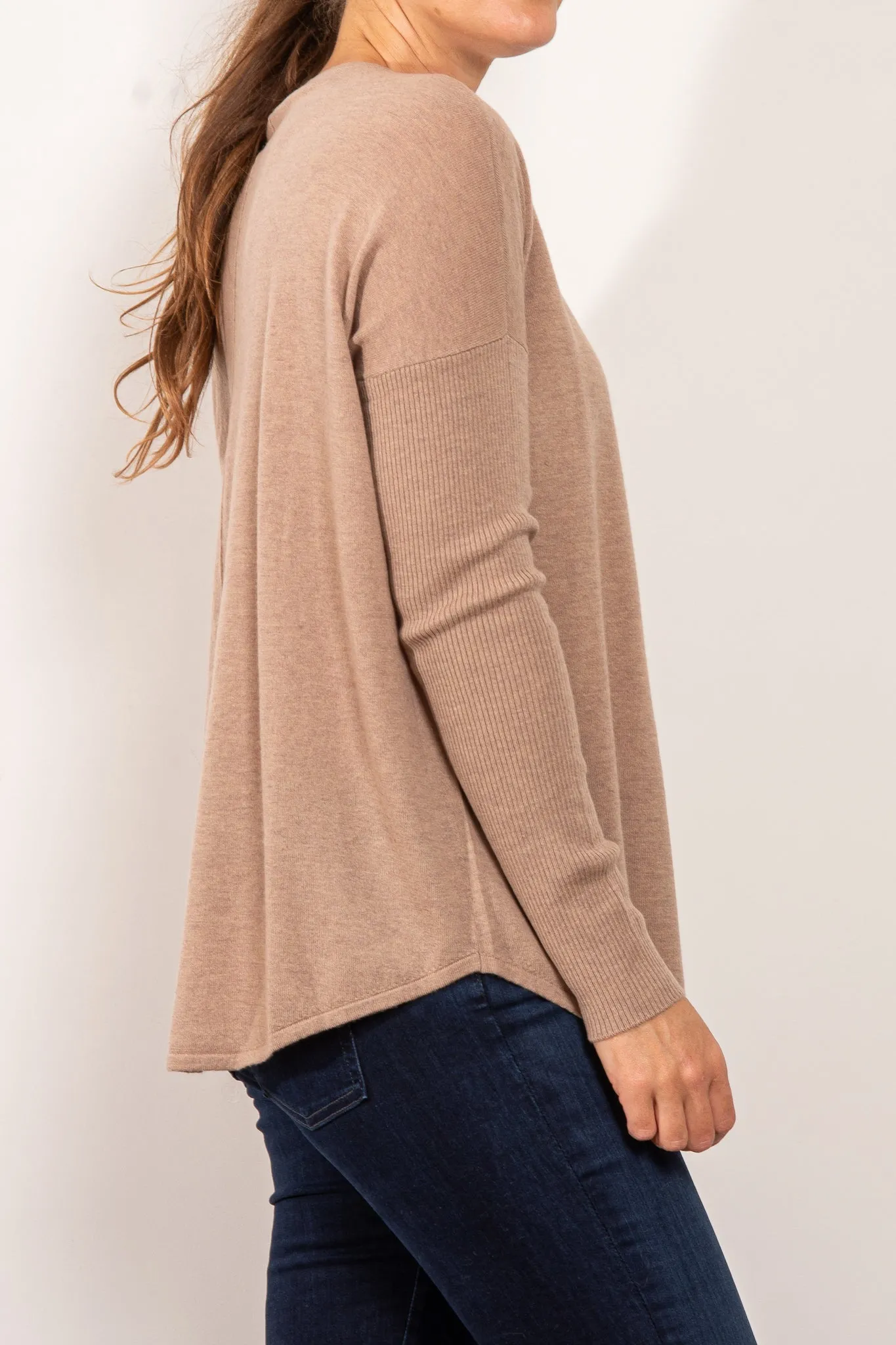 Bridge & Lord Curved Hem Crew Neck Jumper