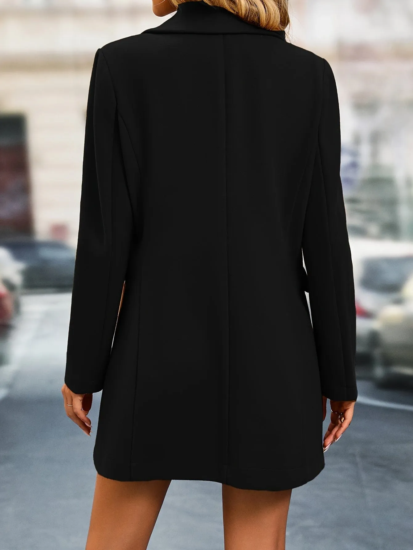 Button-Front Long Sleeve Casual Winter Coat