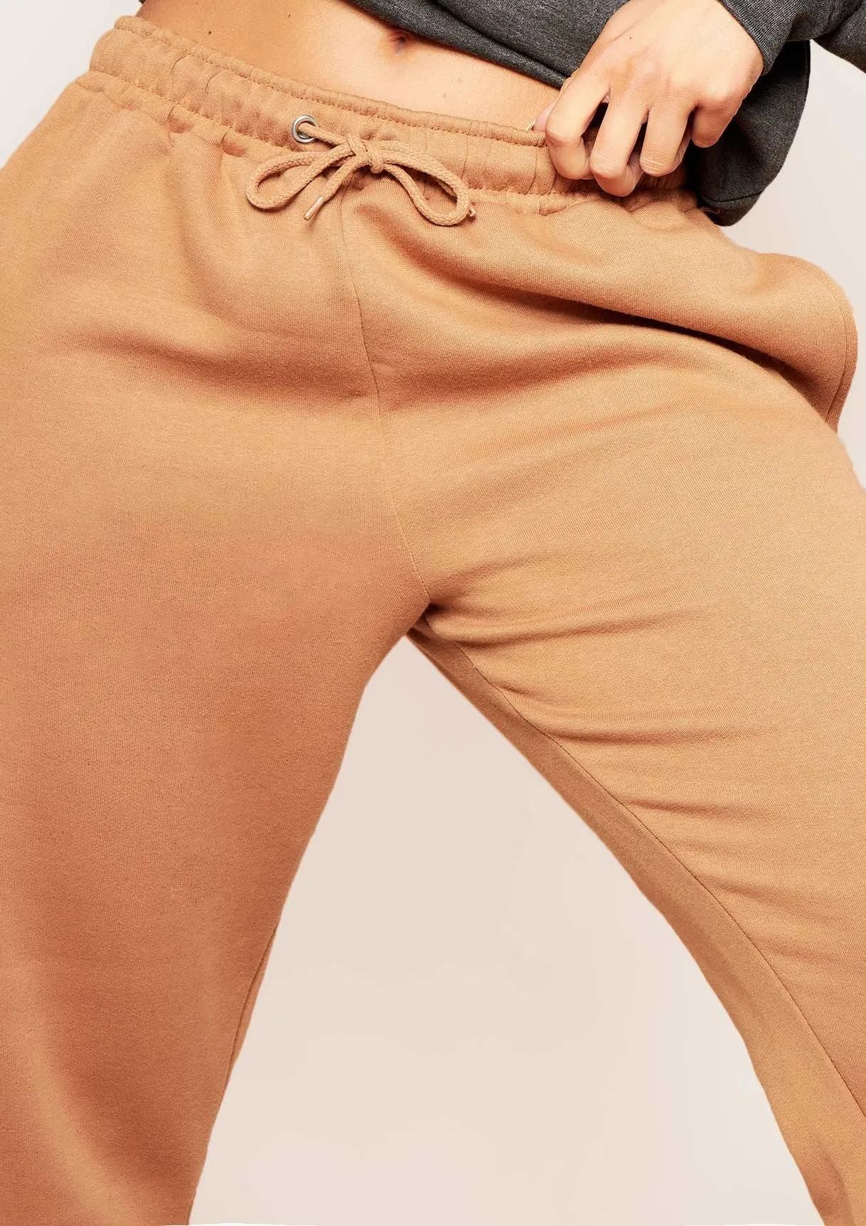 Calis Camel Drawstring Basic Joggers