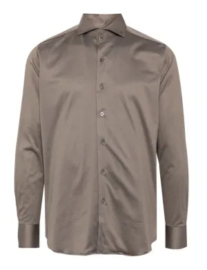 Canali cotton jersey slim-fit shirt