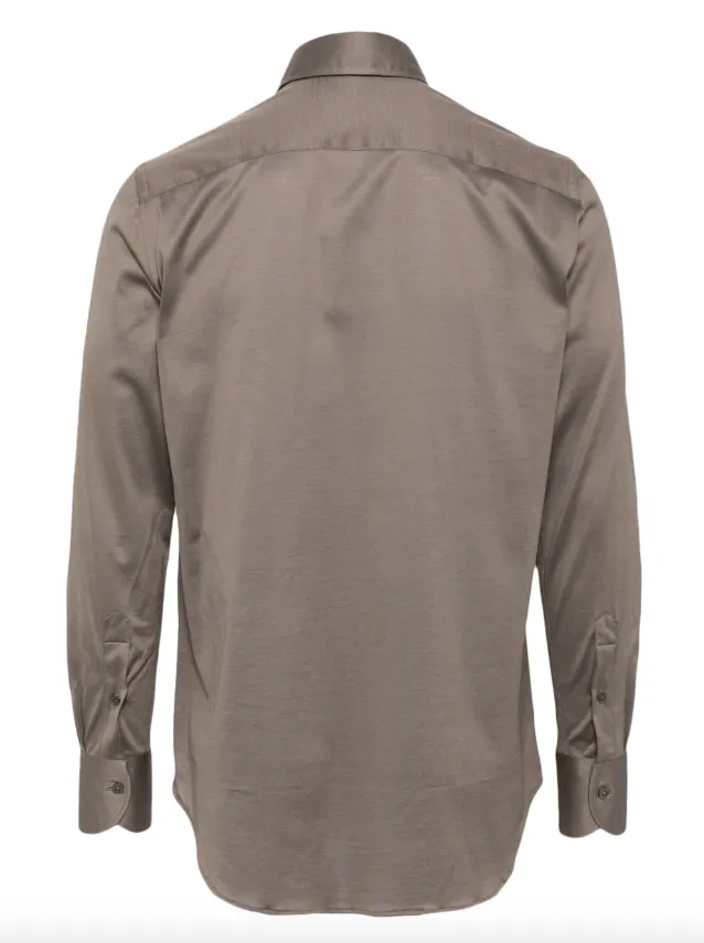 Canali cotton jersey slim-fit shirt