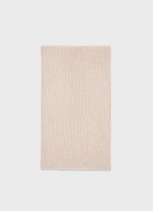 Cashmere Ribbed Scarf in Putty